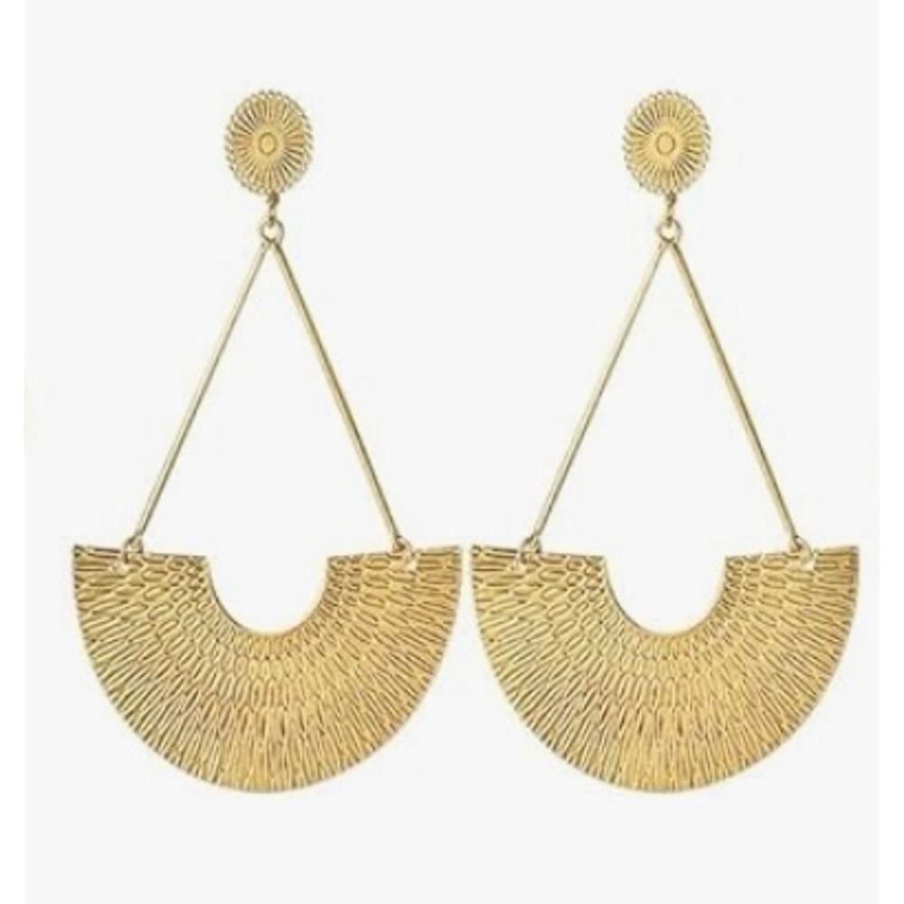 Geometric Gold Drop Earrings